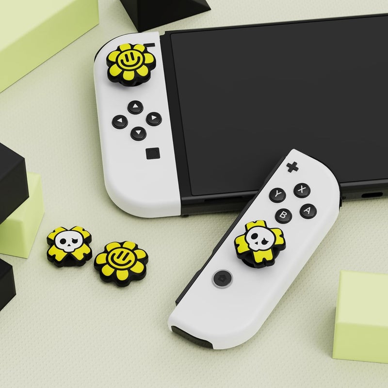 playvital Joystick Caps for Nintendo Switch, Thumbstick Grips for Switch Lite, Analog Cover for OLED Joycon Thumb Grip Caps - Happy & Gloomy Style A - Image 2